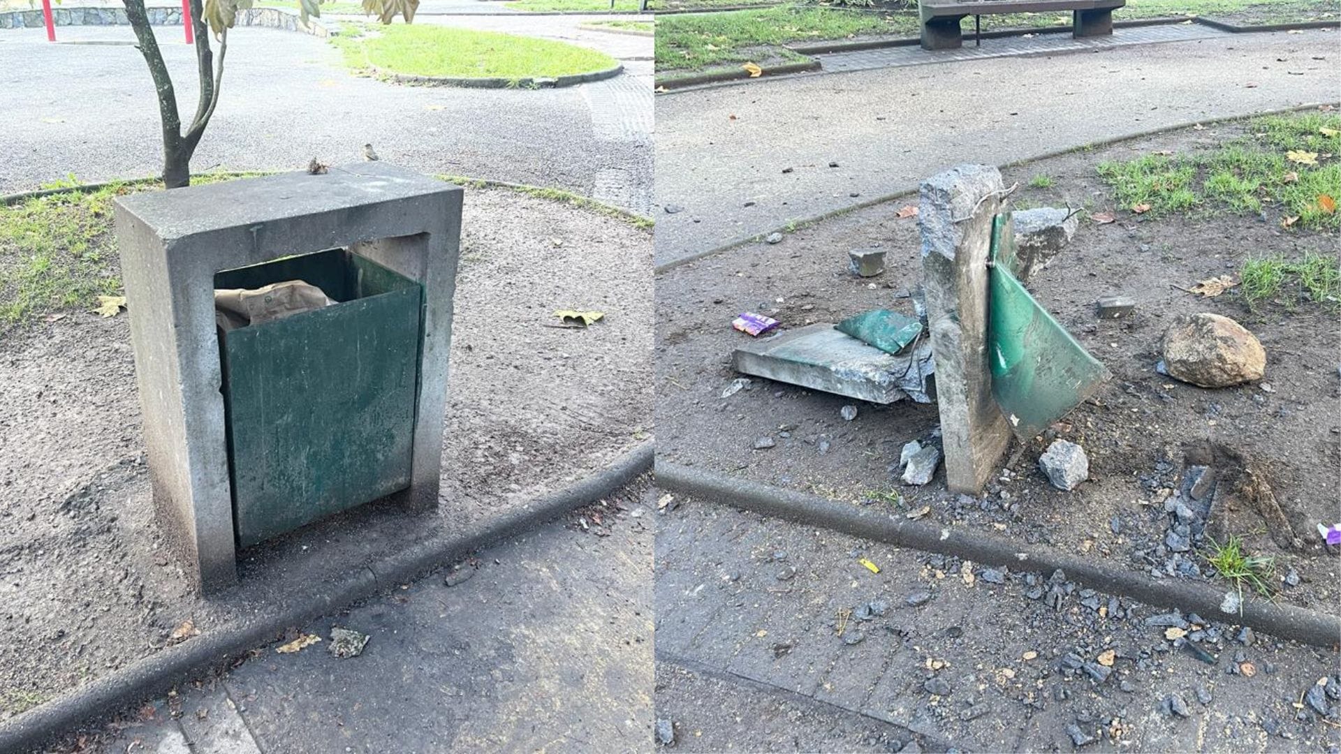 Igual que en Santiago: Sujetos destruyen o roban mobiliario público en Concepción