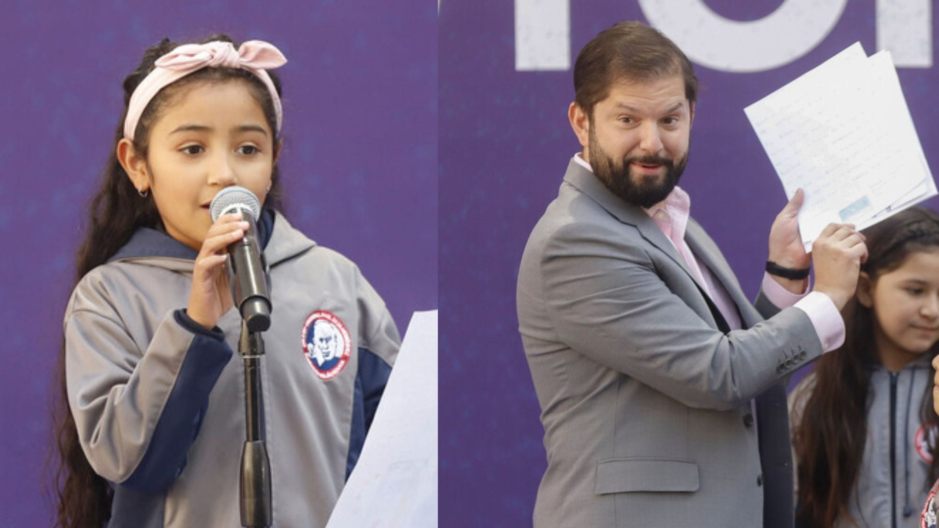 “Usted es el mejor presidente del mundo”: Niña se robó las miradas al leer carta a Gabriel Boric