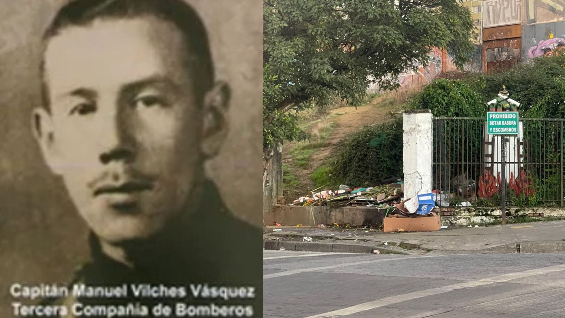 Historia del primer mártir de bomberos de Concepción; su monolito hoy es un microbasural