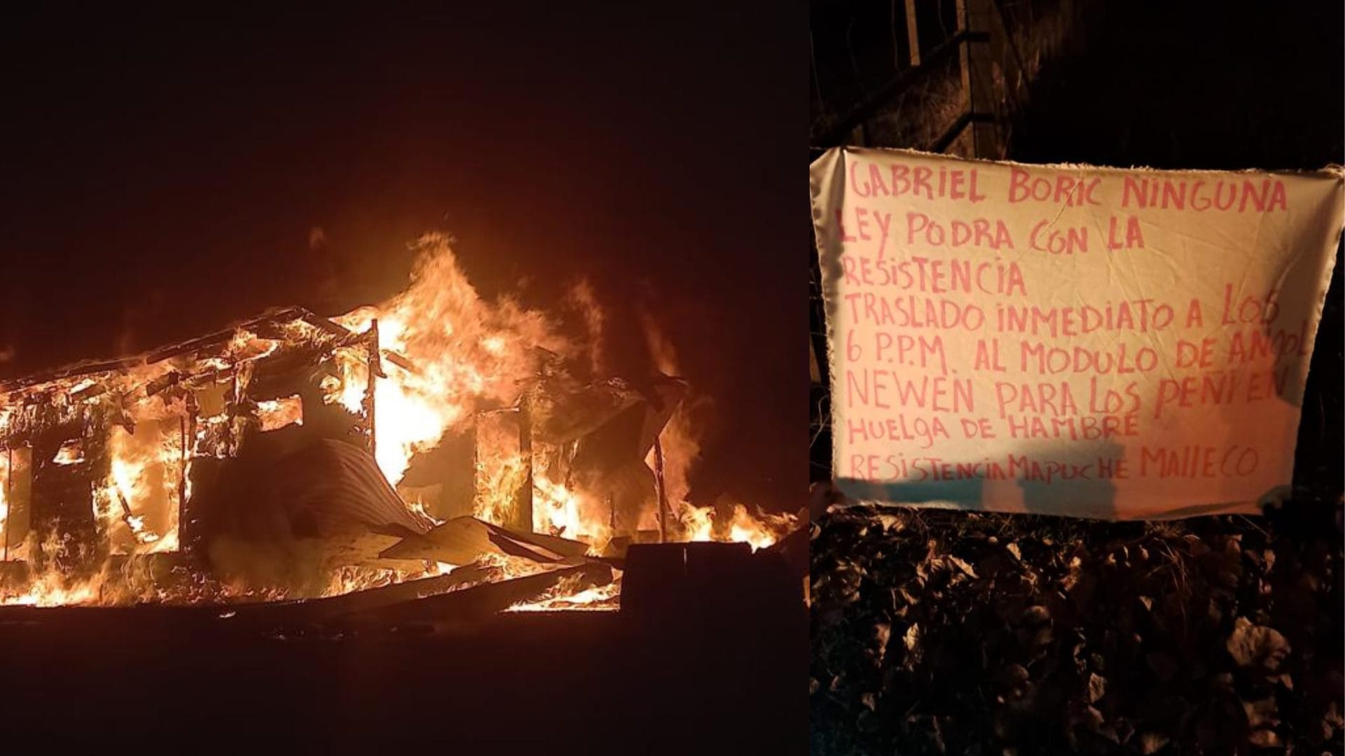 Nuevo ataque incendiario en La Araucanía: Dejan mensaje a presidente Gabriel Boric