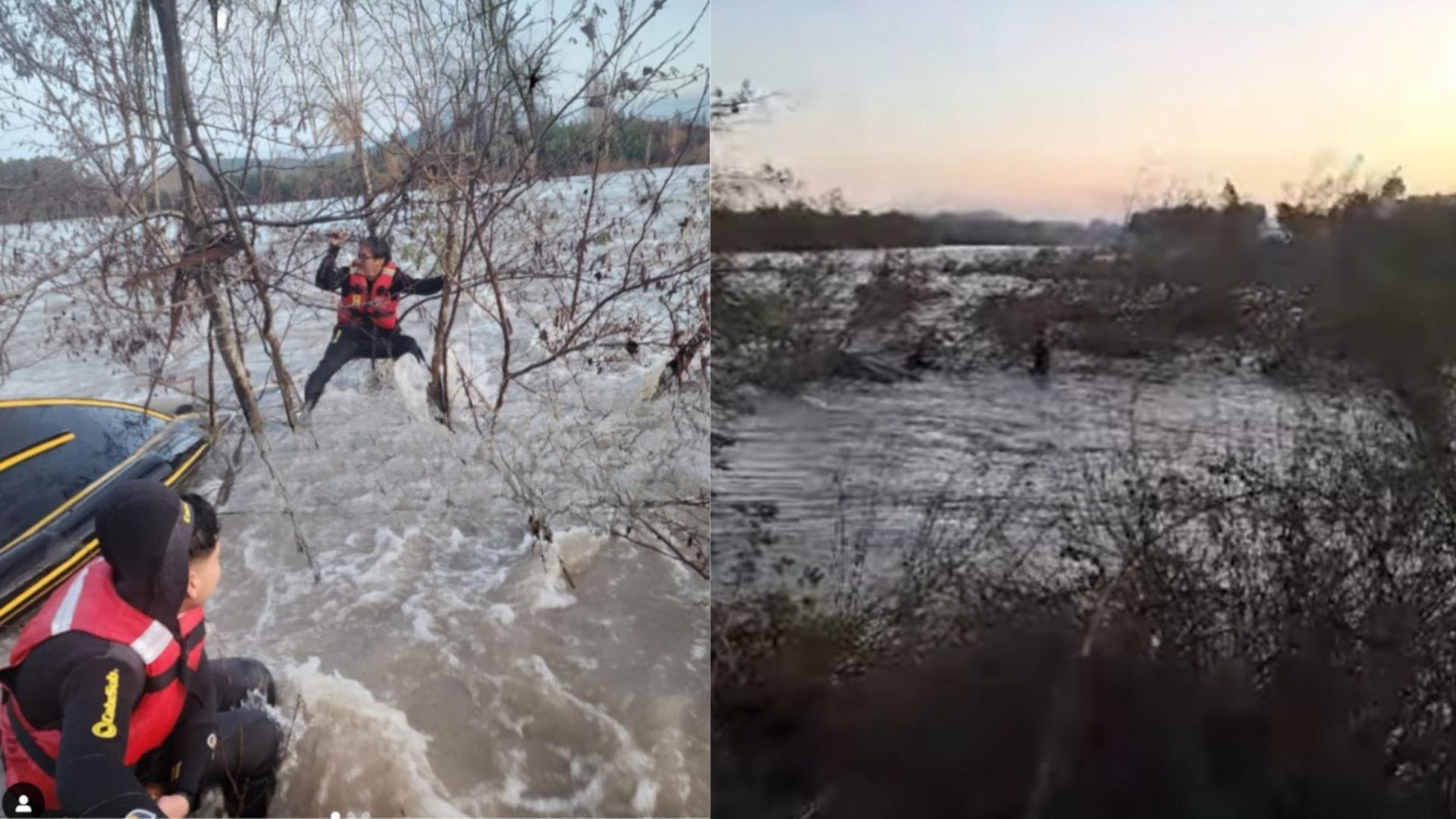 Rescatistas quedaron atrapados tras volcar embarcación en río Bíobio: Trataban de salvar a yegua preñada