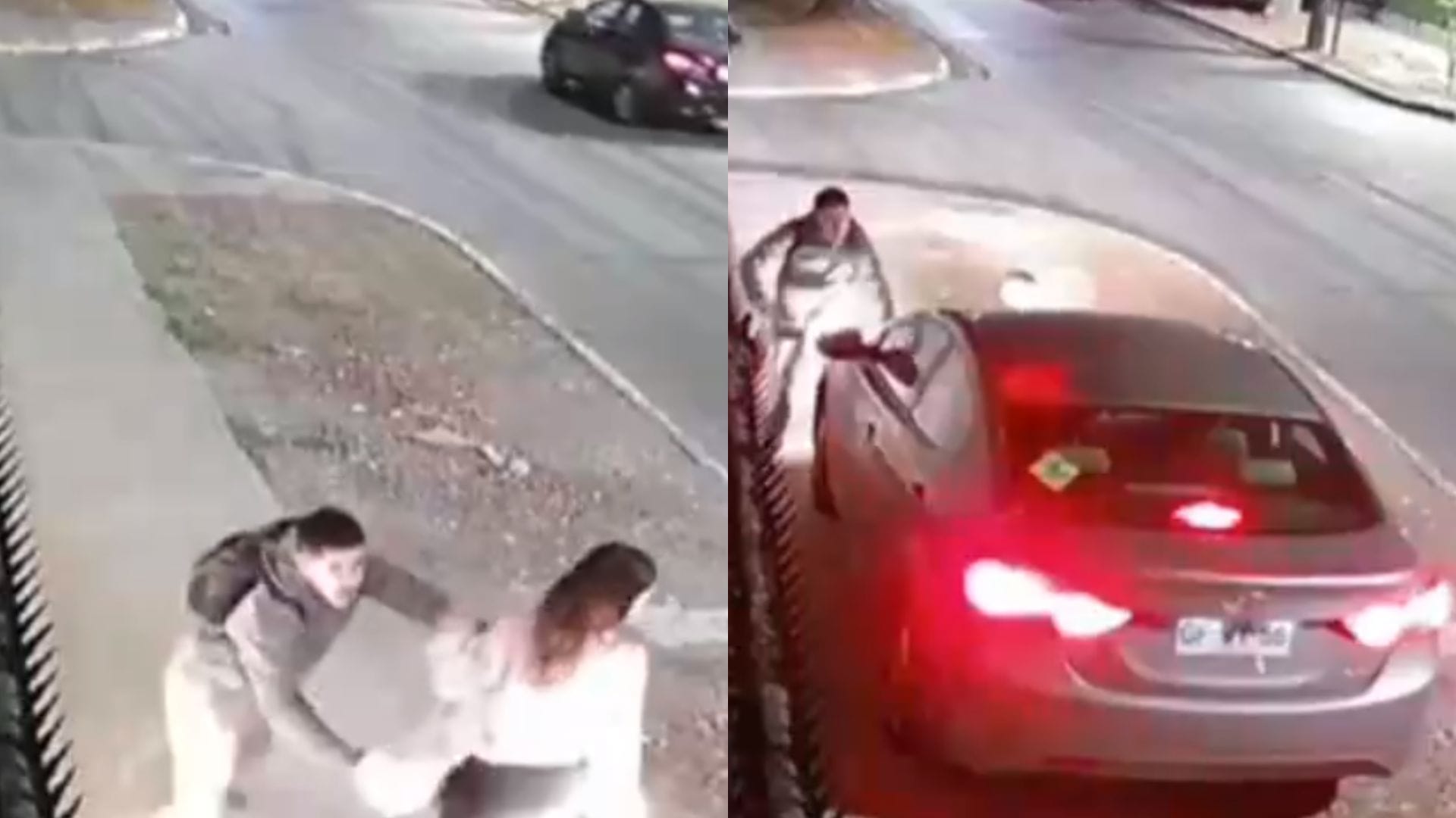 Se subió a la vereda: Pareja fue atropellada tras increpar a un conductor que no respetó un cruce de peatones en La Reina