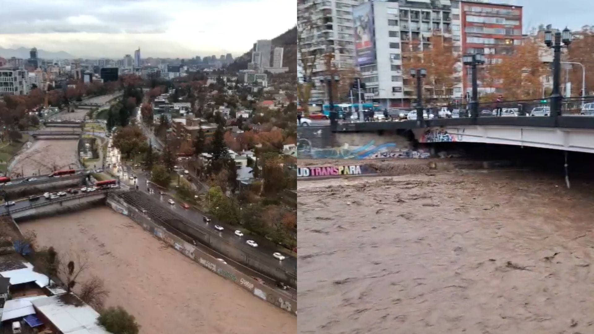 “Me sorprendió tanto”: Santiaguinos reaccionan a crecida y desborde del Río Mapocho