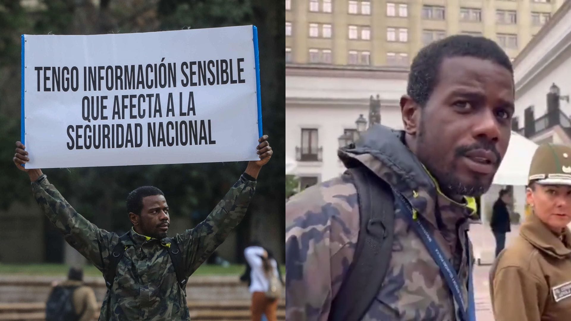 “Tengo información sensible”: Hombre exhibió cartel y logró entrar a La Moneda para denunciar red de pornografía infantil