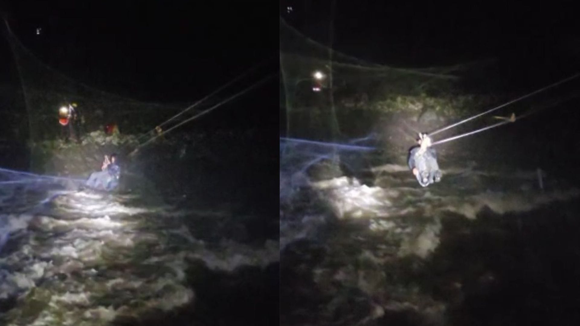 Los rescataron con tirolesa: Turistas quedaron aislados en reserva por intensas precipitaciones en Puerto Montt