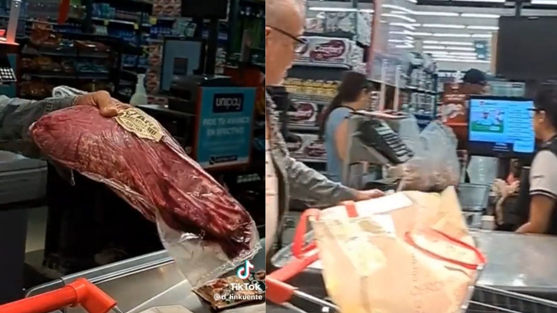 Captan a sujeto robando carne en supermercado: Increpó al guardia diciéndole que “anda sapeando a los pobres”