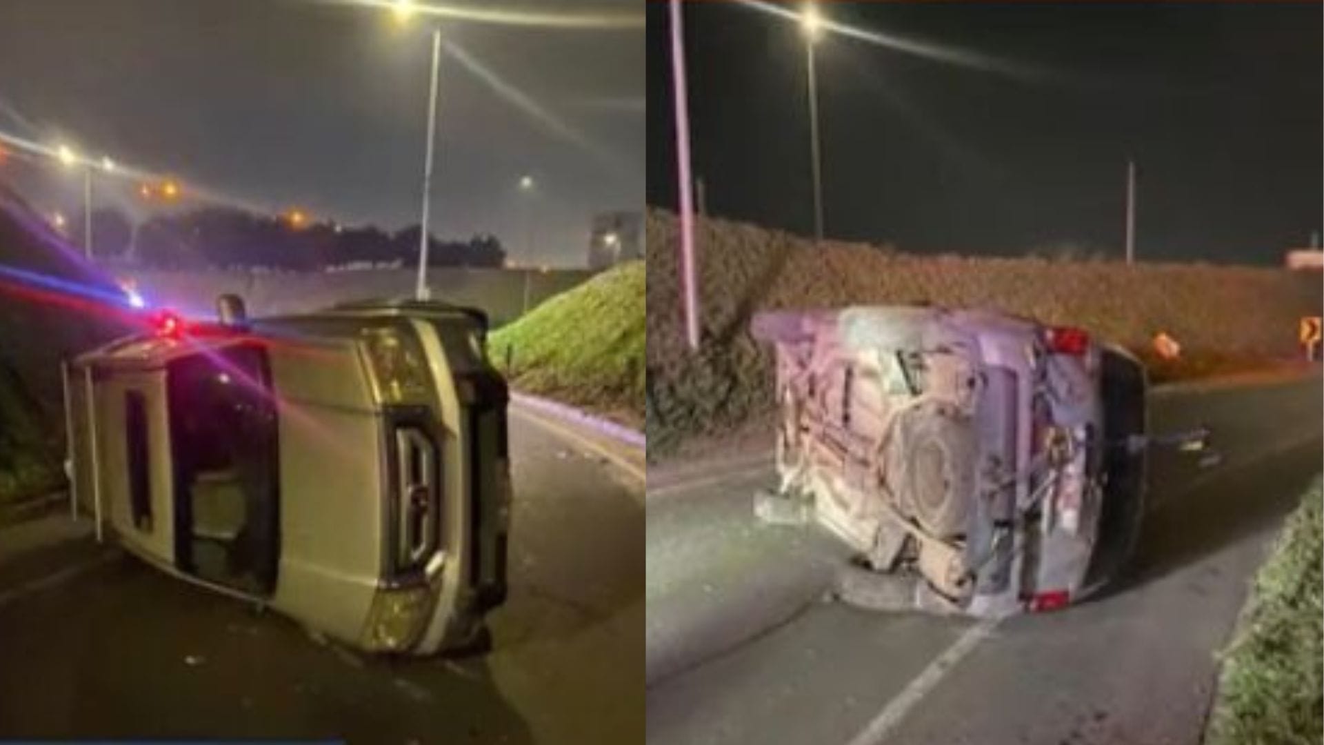 Persona volcó tras evitar encerrona en Pudahuel: Tres sujetos lo abordaron en rotonda
