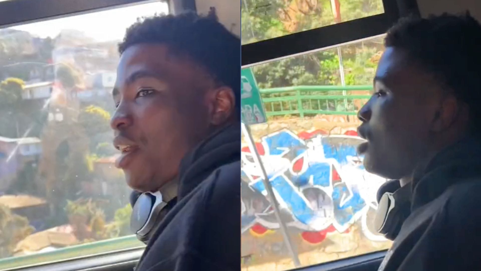 “Me cag…”: Joven tiktoker haitiano quedó “con el corazón en la mano” tras subirse por primera vez a una micro en Valparaíso