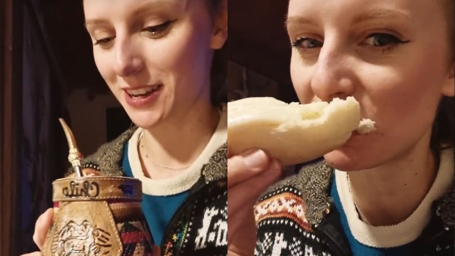 “Un momento muy chileno”: Joven canadiense alucinó con la gastronomía típica del invierno en nuestro país