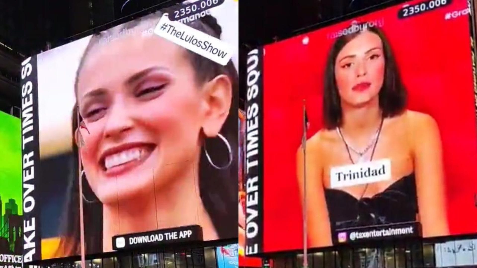 Lulos debutan en Nueva York: Constanza de “Gran Hermano” apareció en pantallas de Times Square