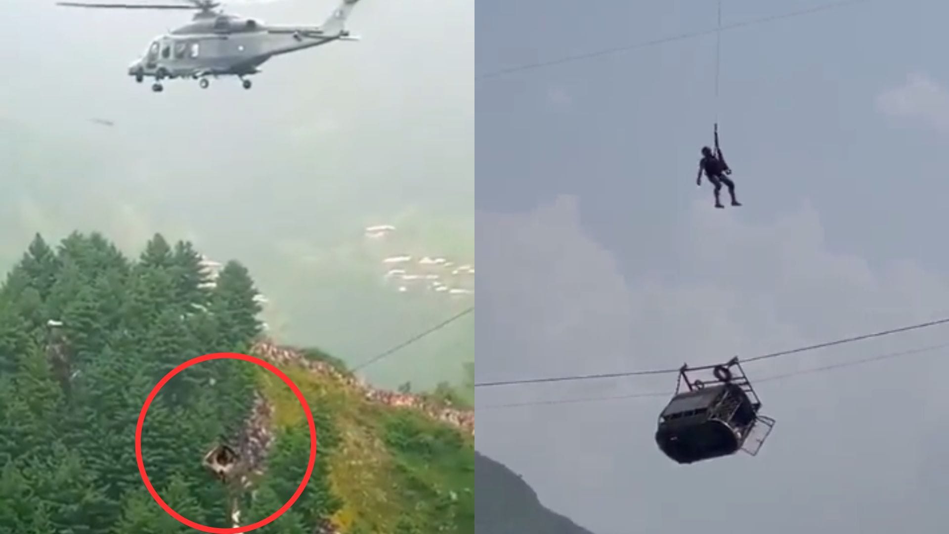 Más de 12 horas colgando a 300 metros de altura: Seis niños quedaron atrapados debido a una falla en un teleférico en Pakistán