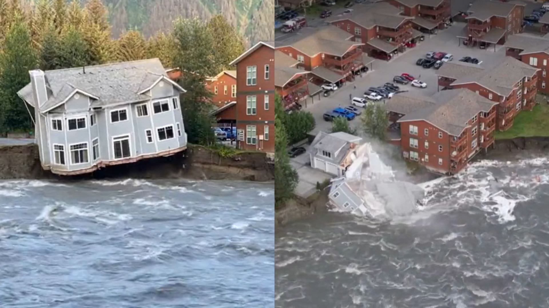 Ruptura de un glaciar provoca graves inundaciones y arrasa con viviendas a la orilla de un río en Alaska