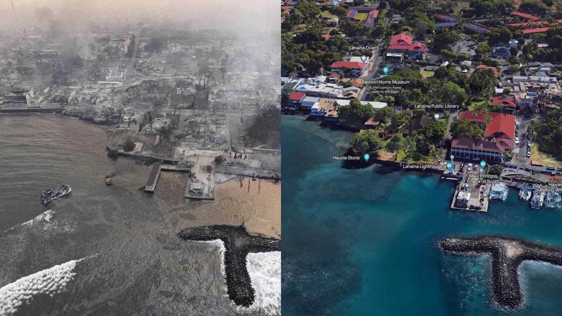 Ciudad de Lahaina fue arrasada por las llamas: Suben a 36 los muertos por incendios forestales en Hawái