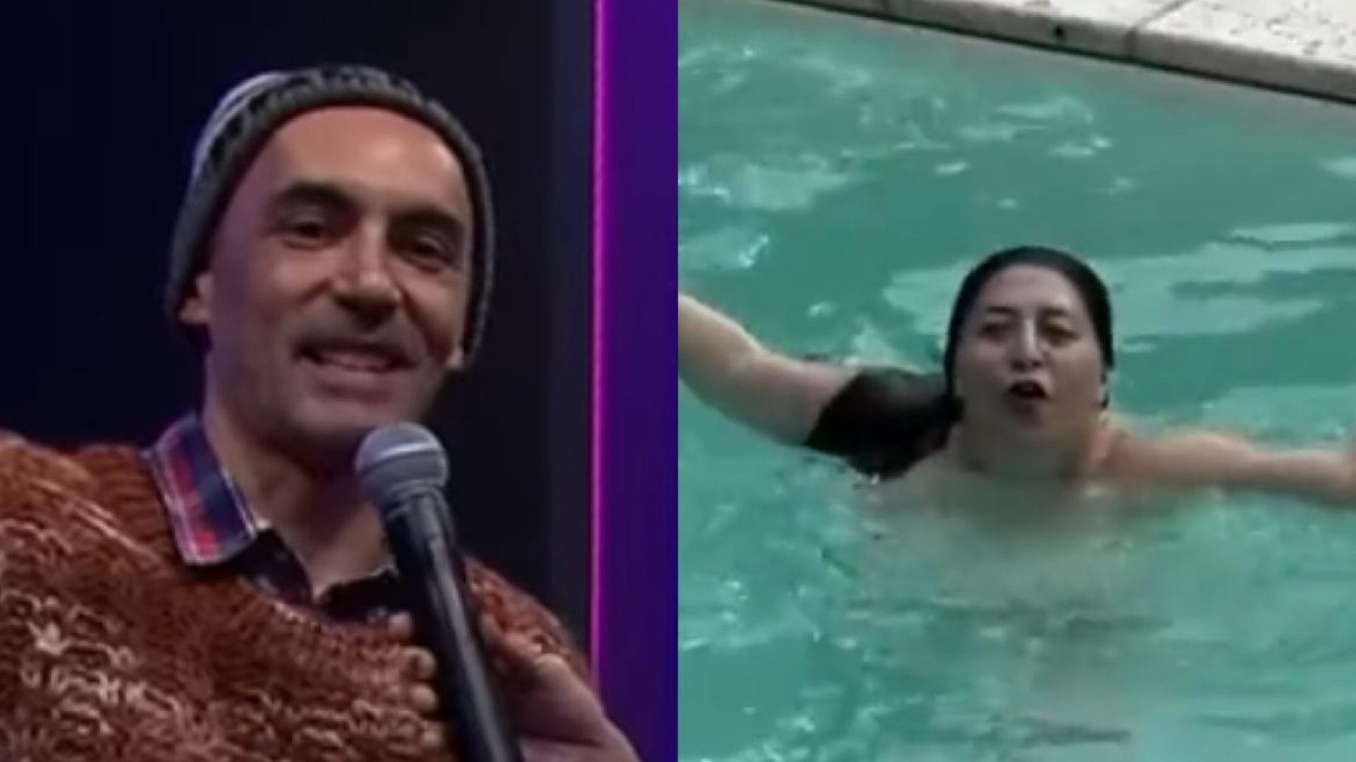 “Soy bastante liberal”: Esposo de Pincoya reaccionó a su piscinazo al desnudo en “Gran Hermano”