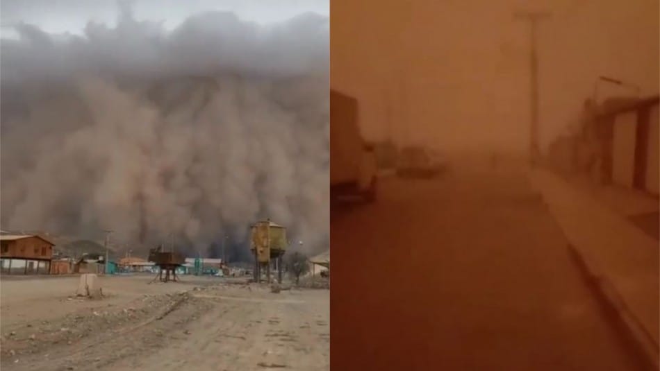 Increíble tormenta de arena obliga a cerrar dos rutas en el norte de Chile