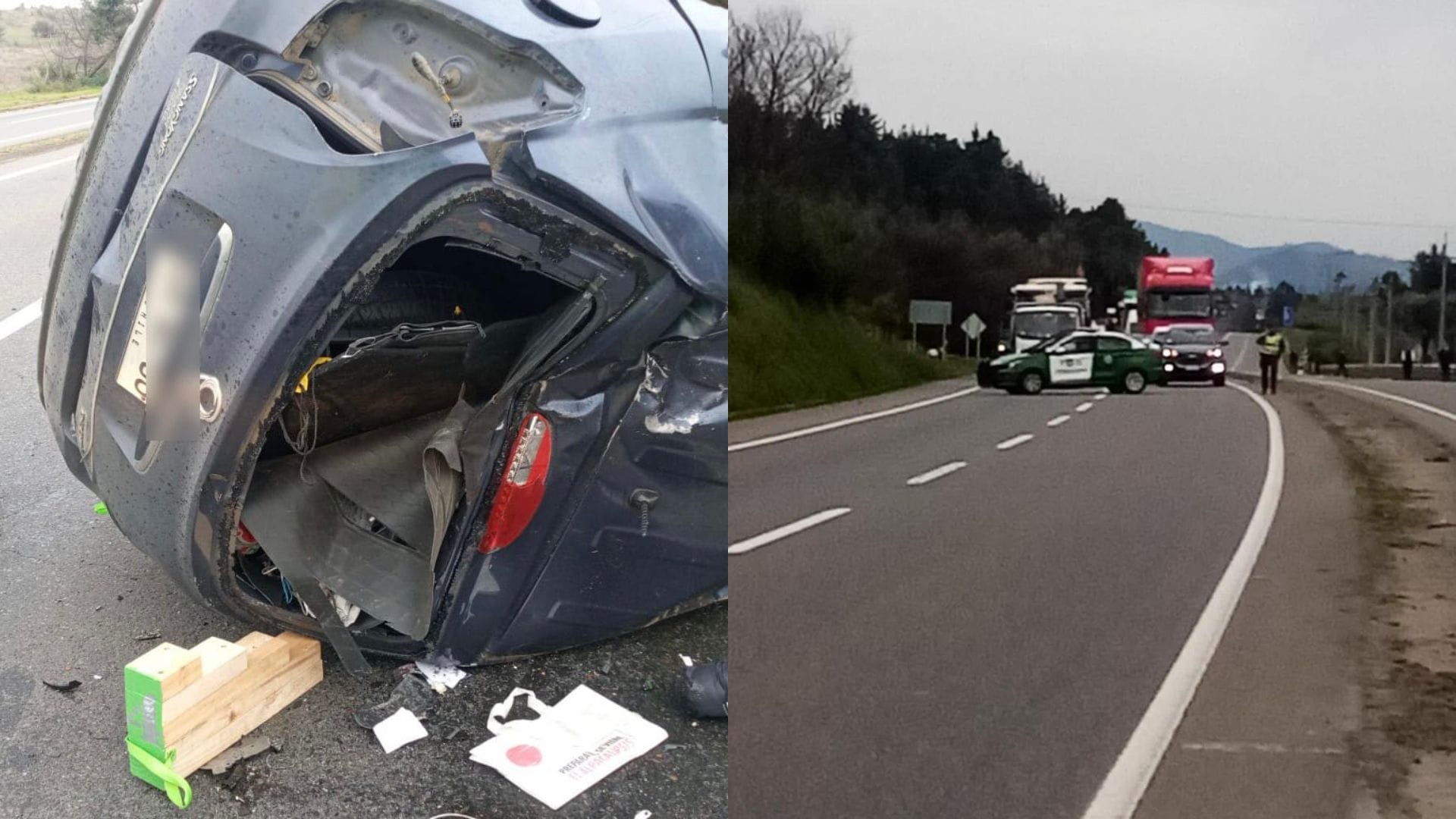 Fatal accidente de tránsito en la Autopista del Itata deja un fallecido y un herido grave