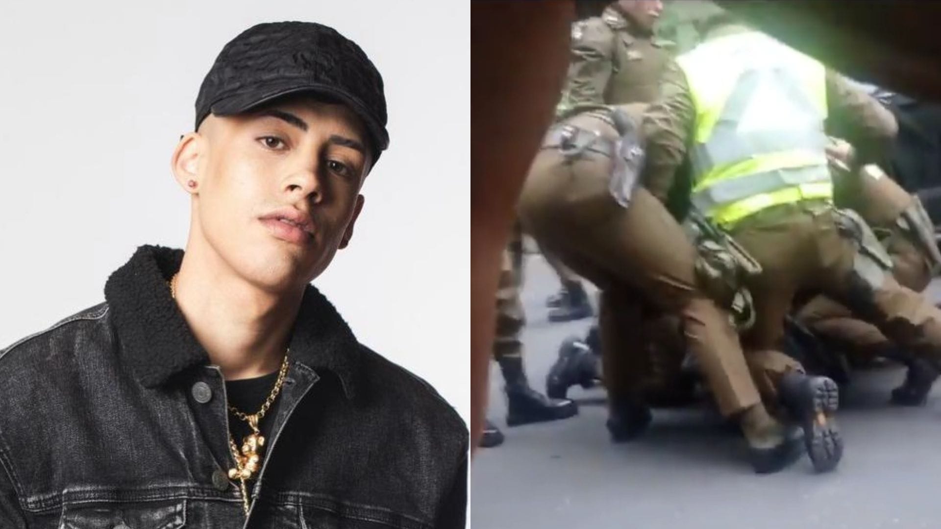 Cris MJ fue detenido en el centro de Santiago con gran contingente policial
