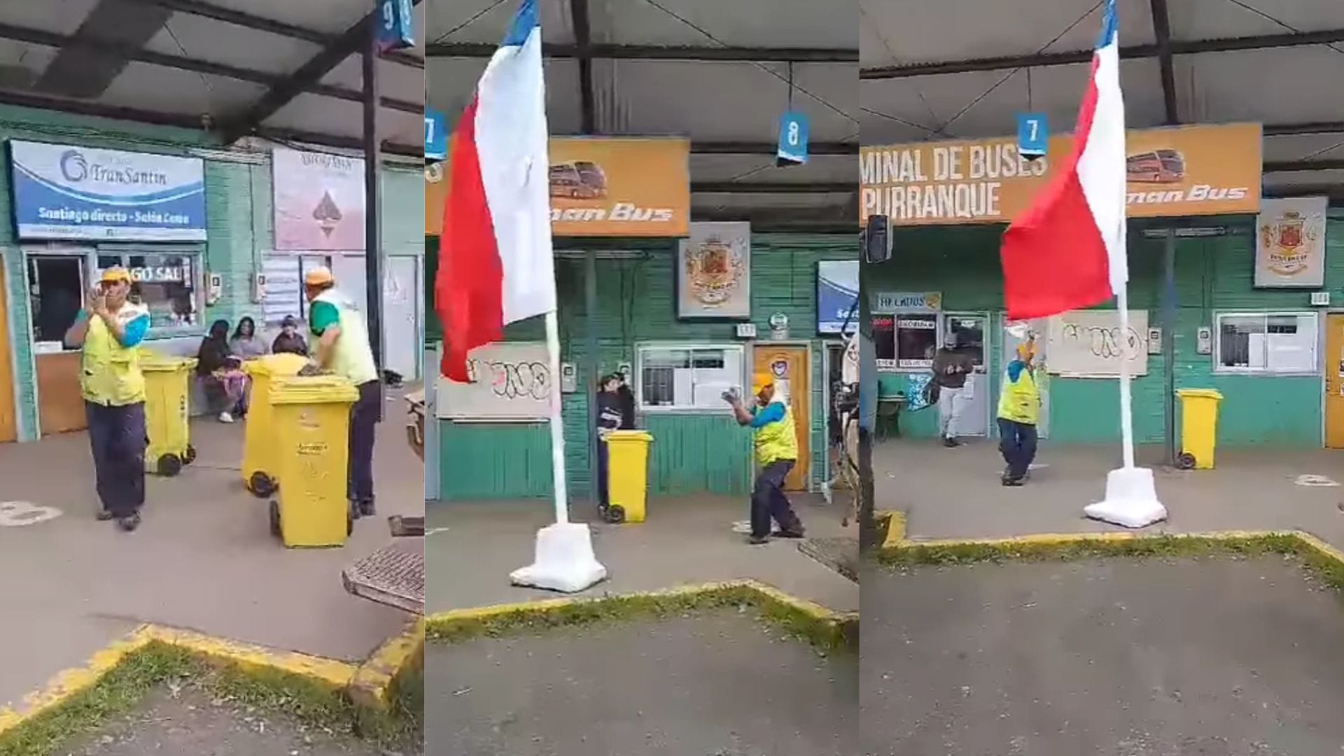 Trabajador se volvió viral tras bailar pie de cueca a la bandera: Lo hizo al terminar su jornada laboral en Purranque