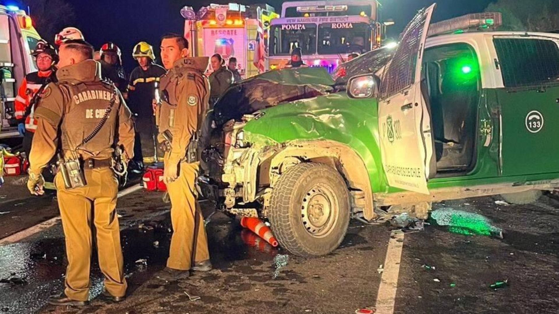 Dos carabineros y un civil mueren tras colisión de auto con patrulla policial en Ruta Los Libertadores