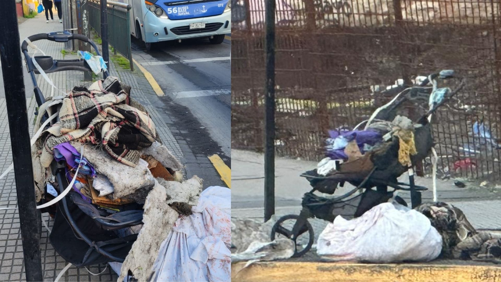 Sujetos utilizaron coche de bebé para encender barricadas en Concepción: Ocurrió en medio de manifestaciones por el 11S