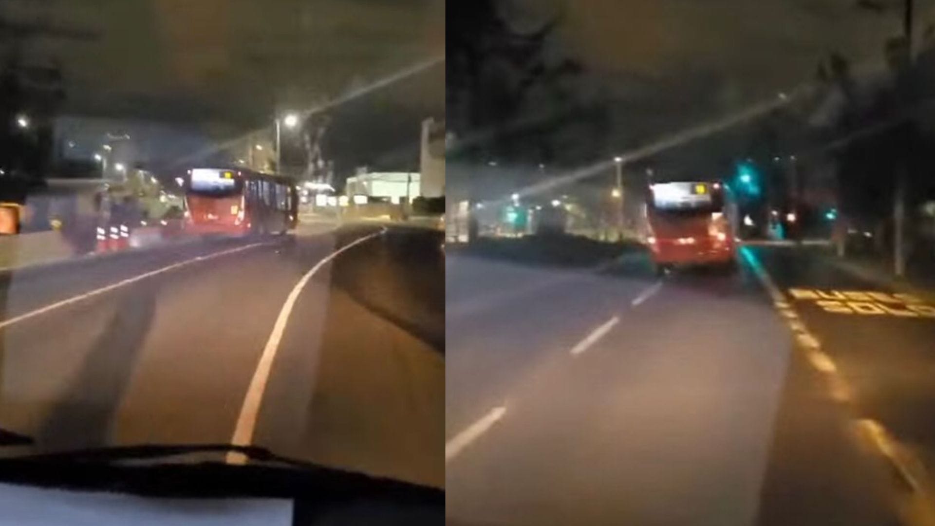 Iba drogado: Conductor de bus RED chocó con vehículo, zigzagueó durante su trayecto y derribó cuatro postes