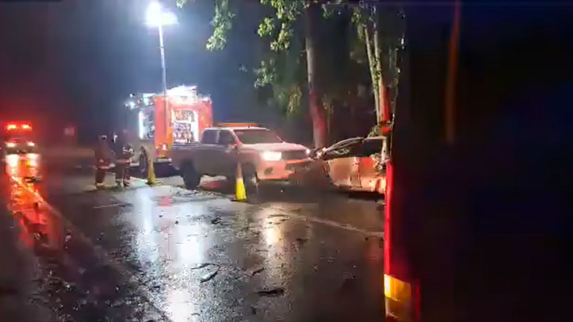 Fatal accidente en Santa Juana con dos Bomberos atropellados