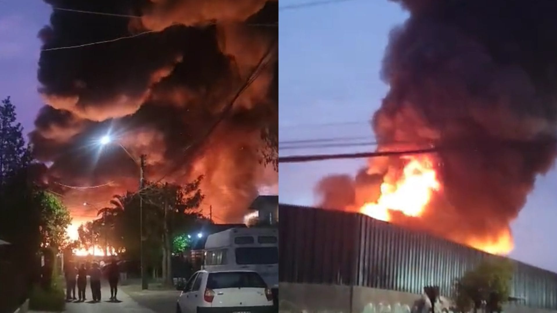 Gran incendio se registra en fábrica de plástico en Cerrillos