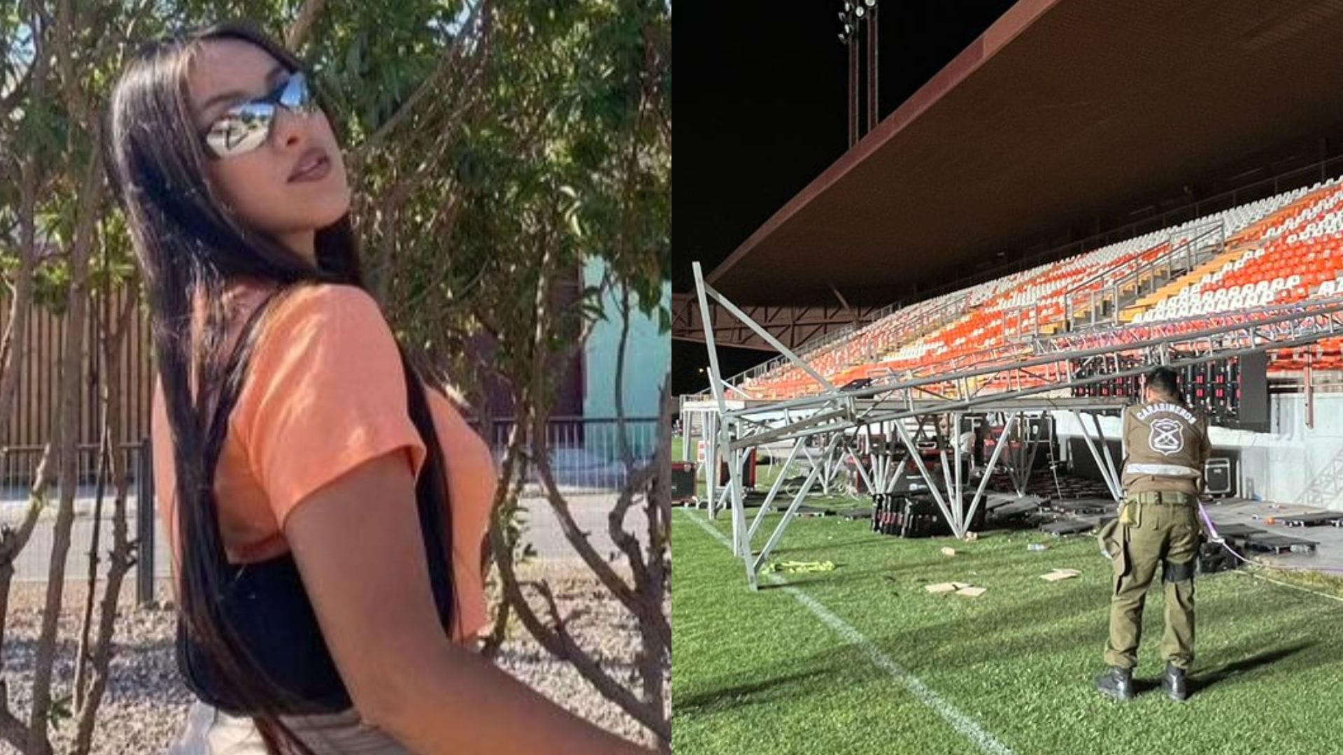 Joven está grave tras caerle encima una pantalla gigante en el estadio de Calama