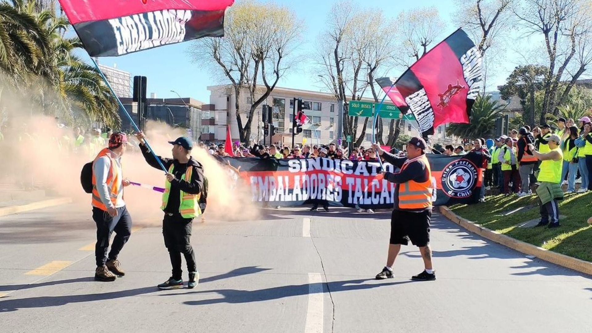 Trabajadores portuarios del Biobío protestaron exigiendo una ley que mejore sus condiciones laborales