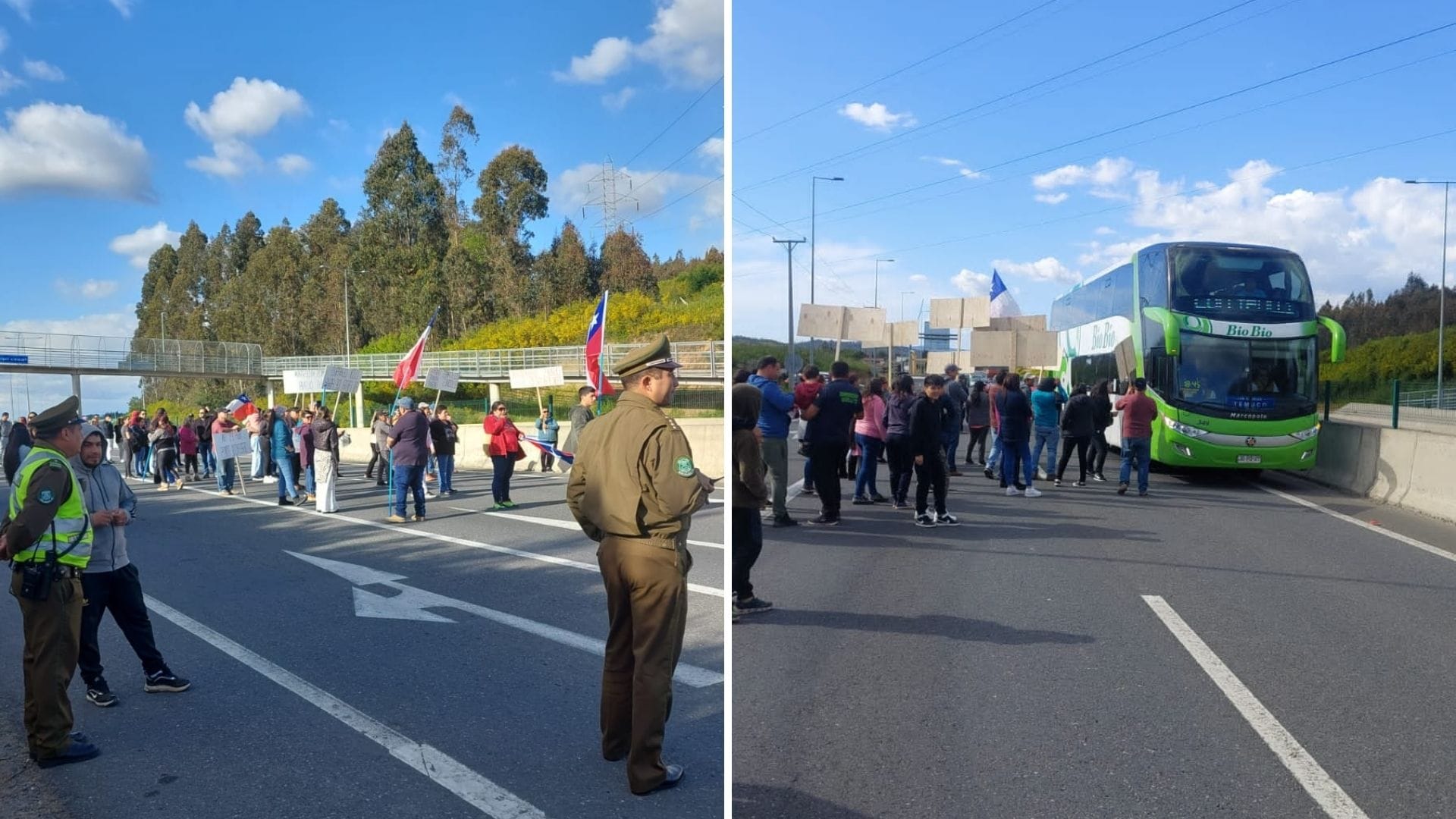 Vecinos de Copiulemu se toman Autopista a Cabrero por problemas en el suministro de agua