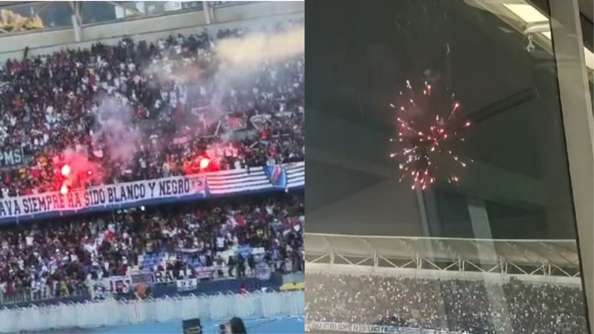 Pese a controles policiales los fuegos artificiales reinaron en el estadio Ester Roa