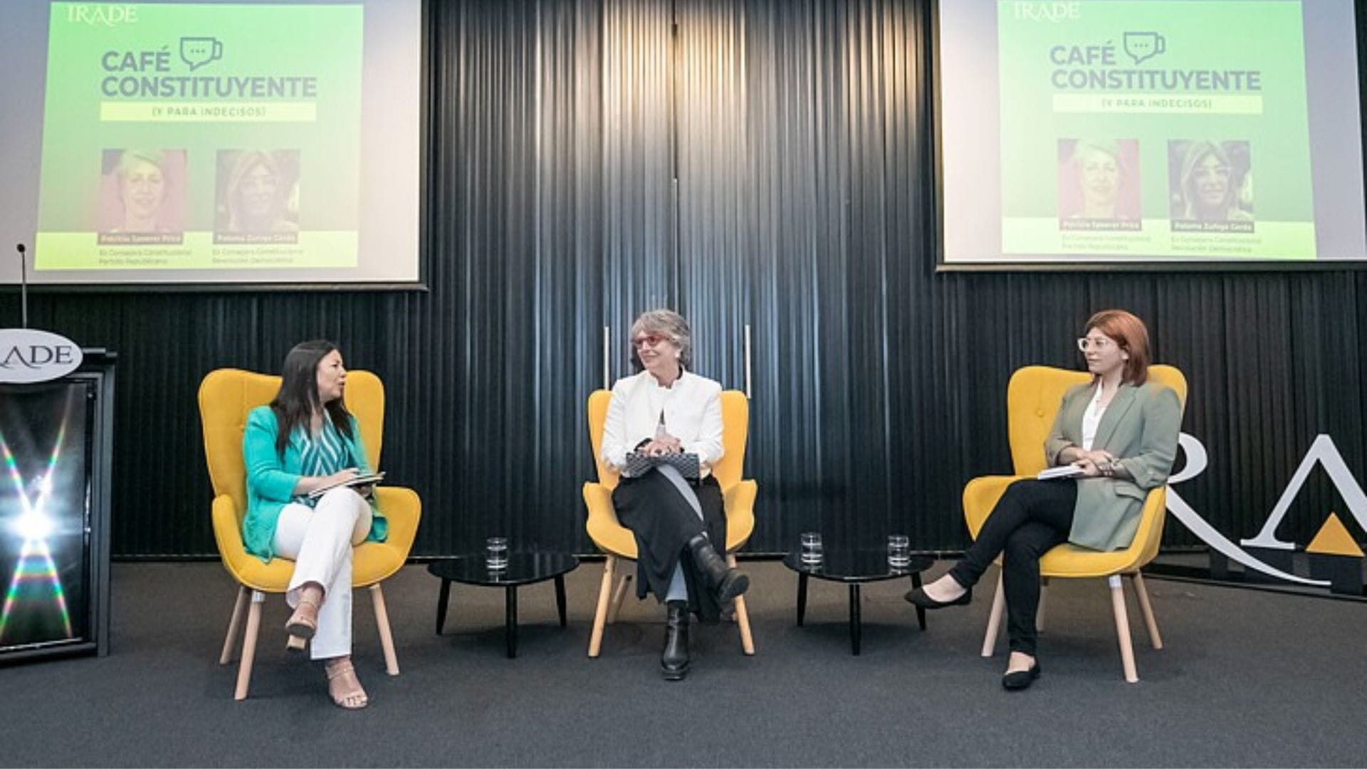 Paloma Zúñiga y Patricia Spoerer participaron de conversatorio “Café Constituyente”: Dieron sus razones para aprobar o rechazar la propuesta