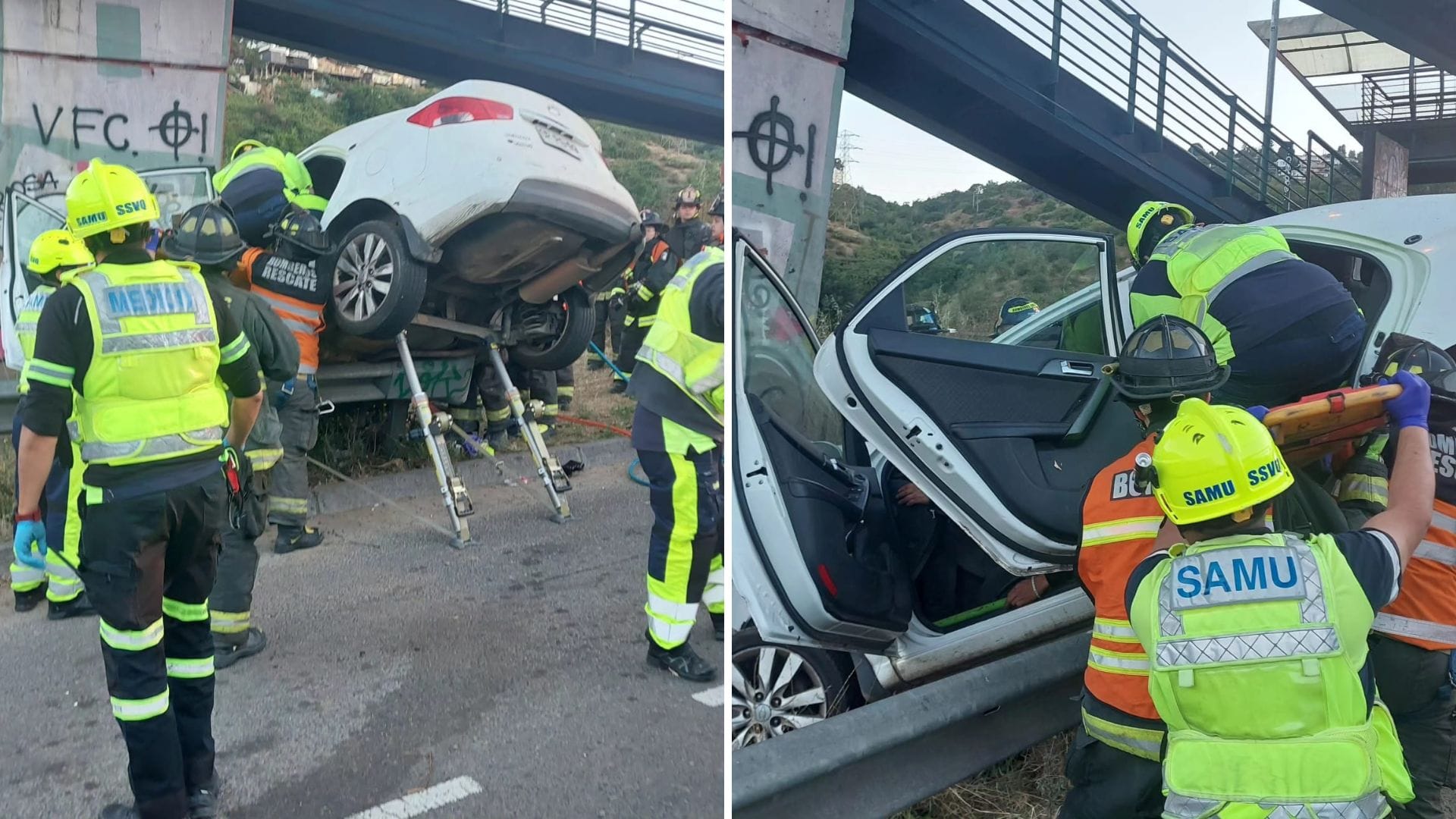 Accidente de tránsito en Viña del Mar deja dos fallecidos y tres heridos de gravedad