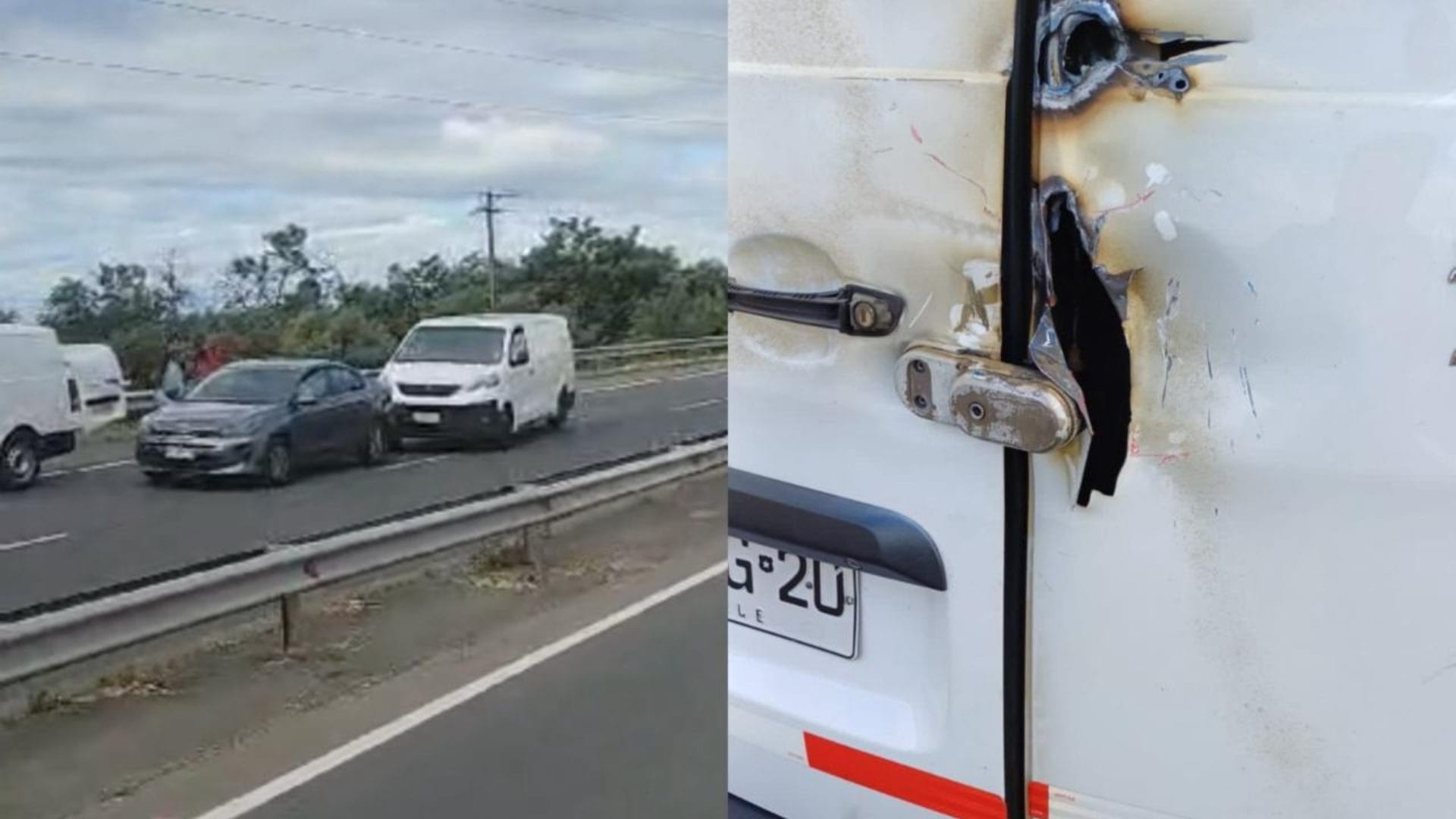 Grupo de encapuchados asaltó a furgón en Ruta del Itata