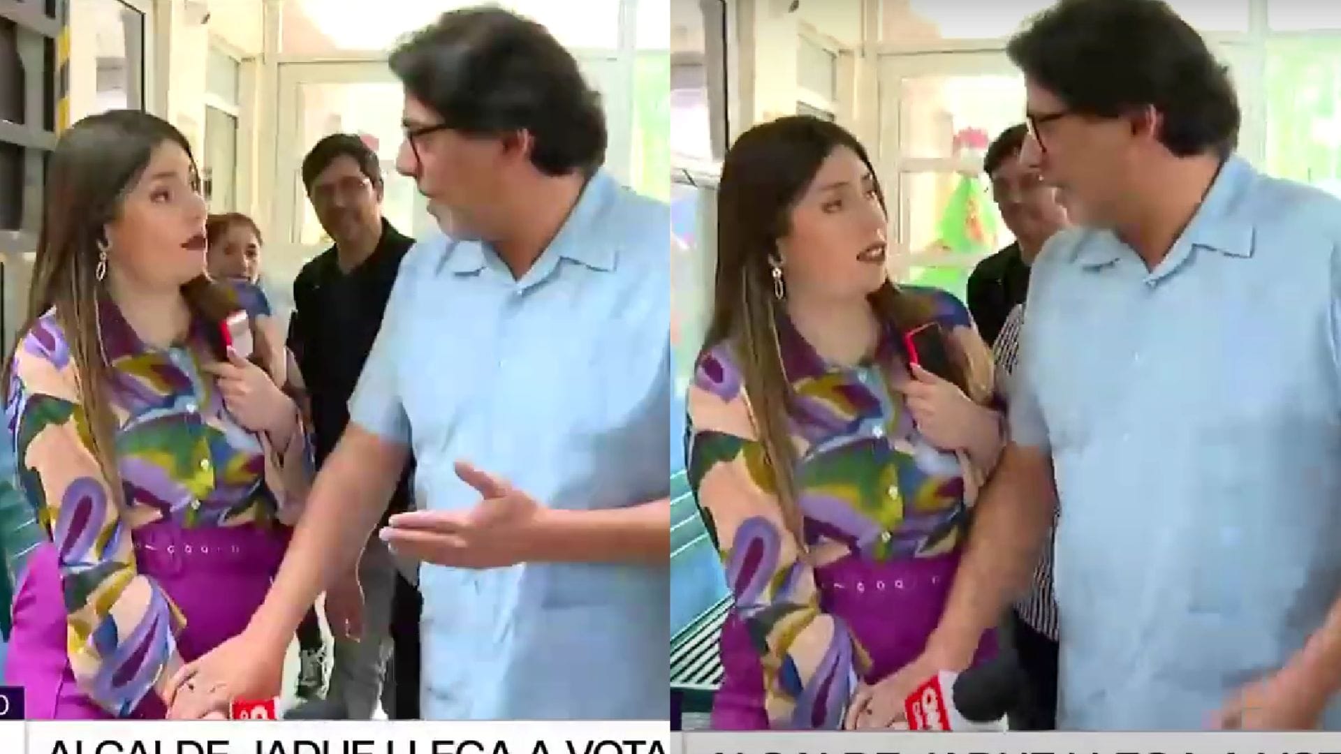 La tensa reacción de Daniel Jadue antes de votar en Recoleta: Bajó el micrófono de periodista