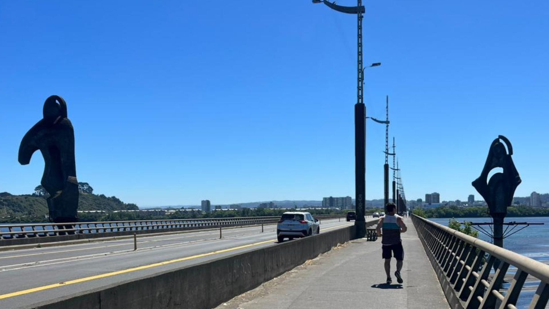 El significado de las esculturas sobre el puente Llacolén entre Concepción y San Pedro de la Paz