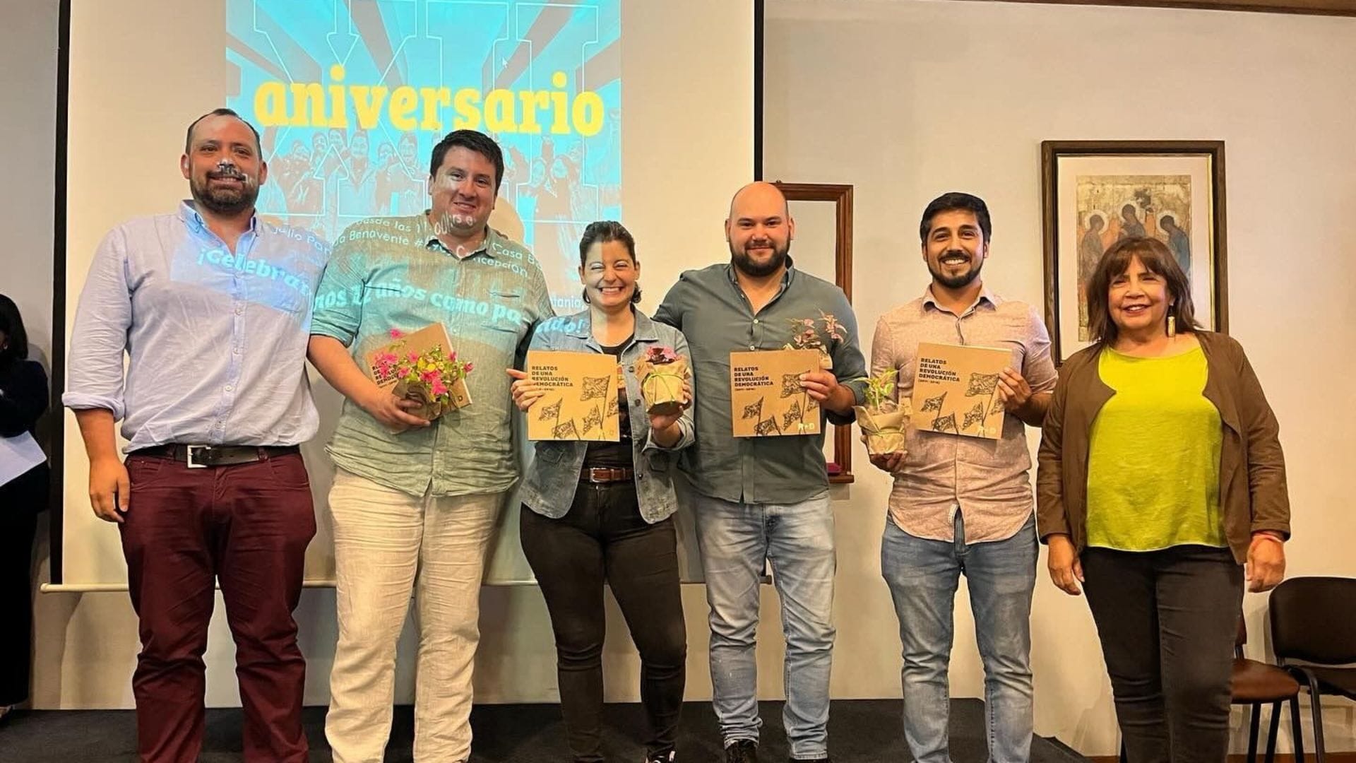 Autoridades y dirigentes políticos celebran 12 años de Revolución Democrática en el Biobío