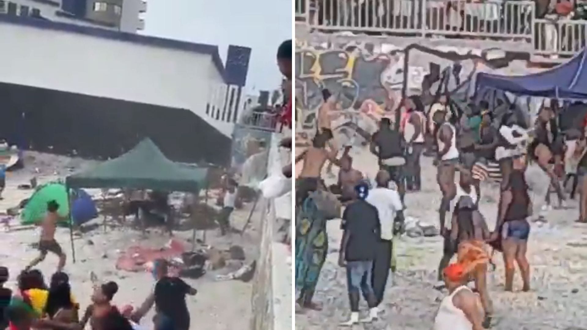 Las impactantes imágenes que dejó la pelea campal que se armó entre extranjeros en Iquique