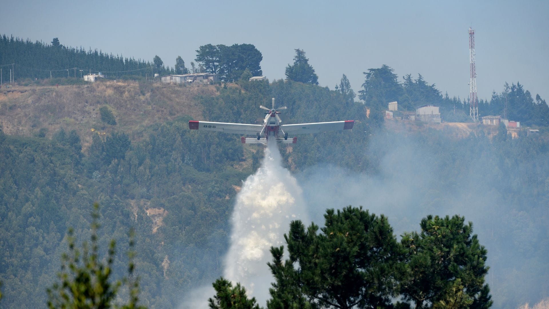 Aeronaves y brigadas de CMPC combaten cuatro incendios forestales en el Biobío y La Araucanía