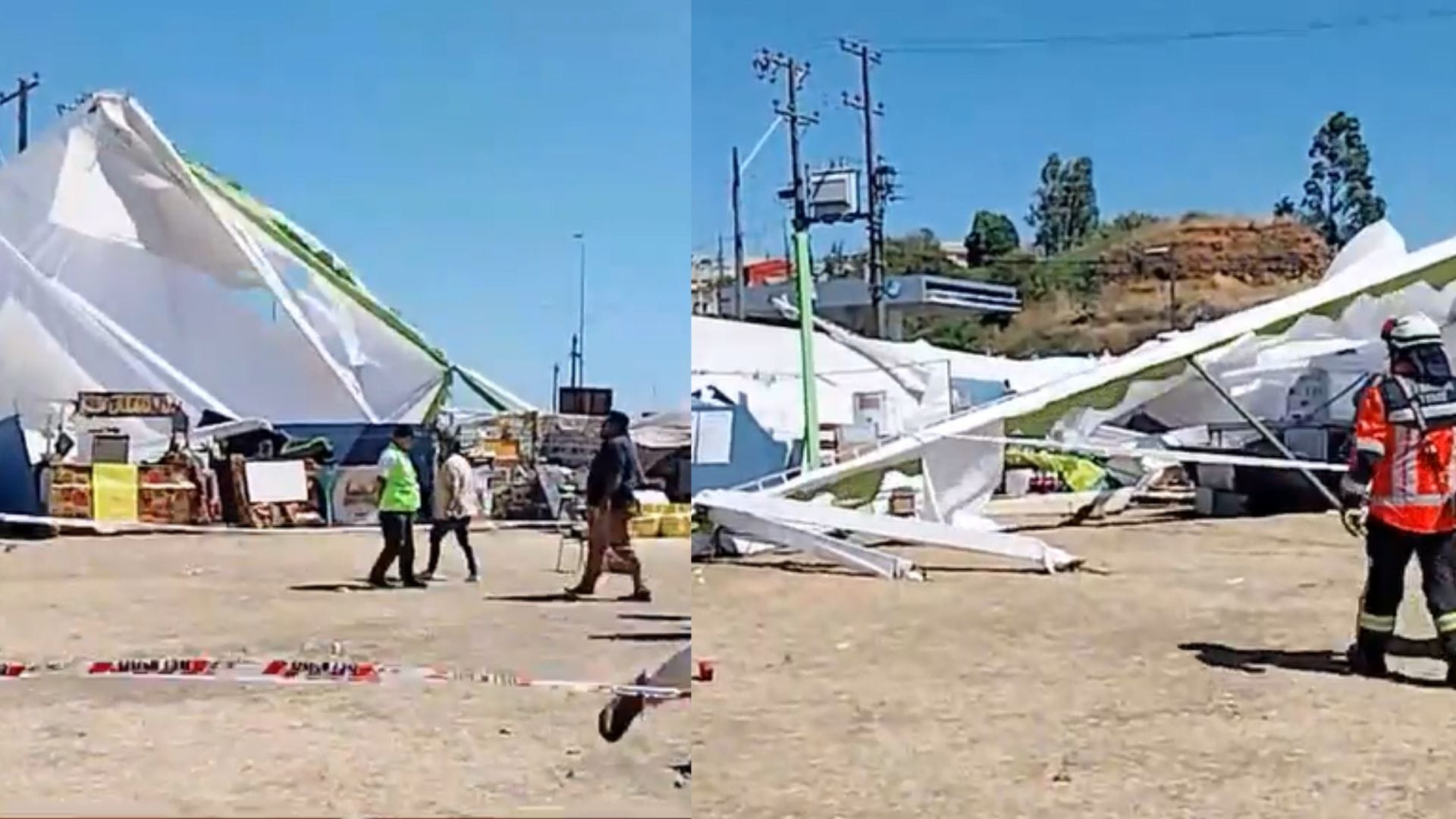 Carpa en feria de Tomé se desprendió dejando al menos 14 heridos