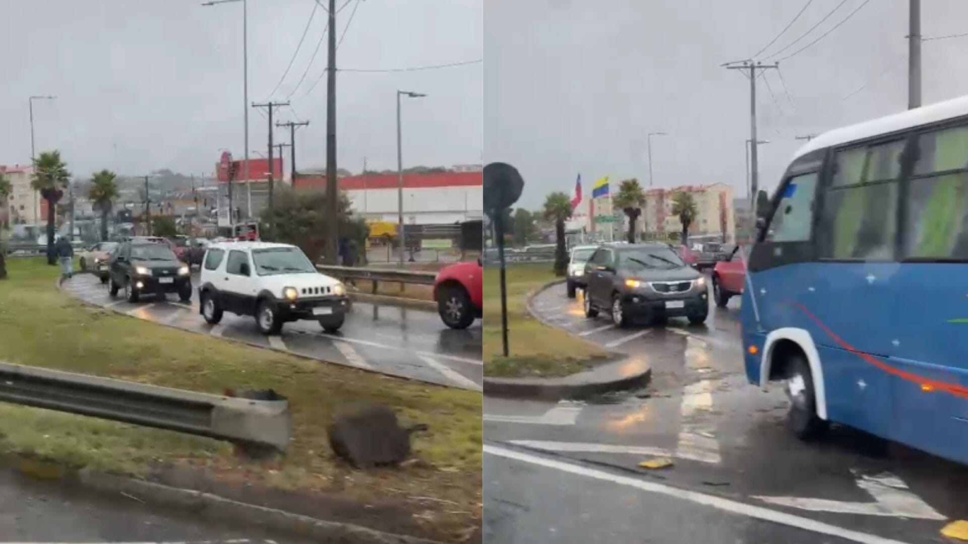 Caos vial por anegamiento en avenida de Concepción: Vehículos van contra el tránsito para evitarla