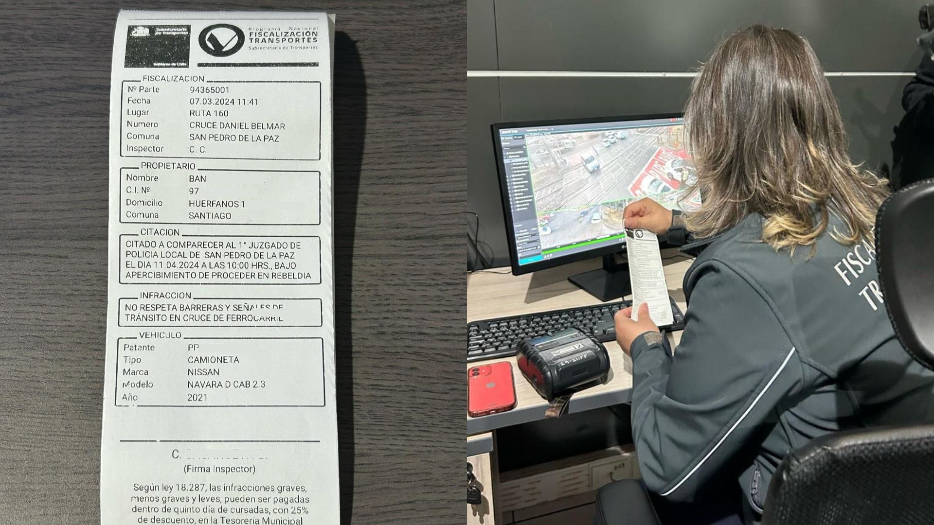 Así serán las multas que empezarán a cursar a quienes no respeten los cruces ferroviarios en el Gran Concepción