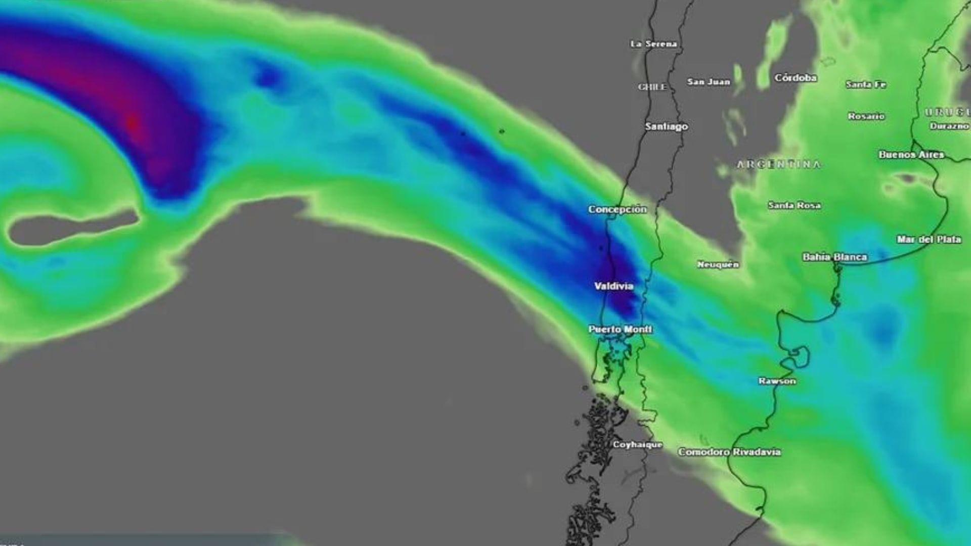 Extenso río atmosférico dejará lluvias en el centro y sur de Chile: cuánto lloverá y a qué hora