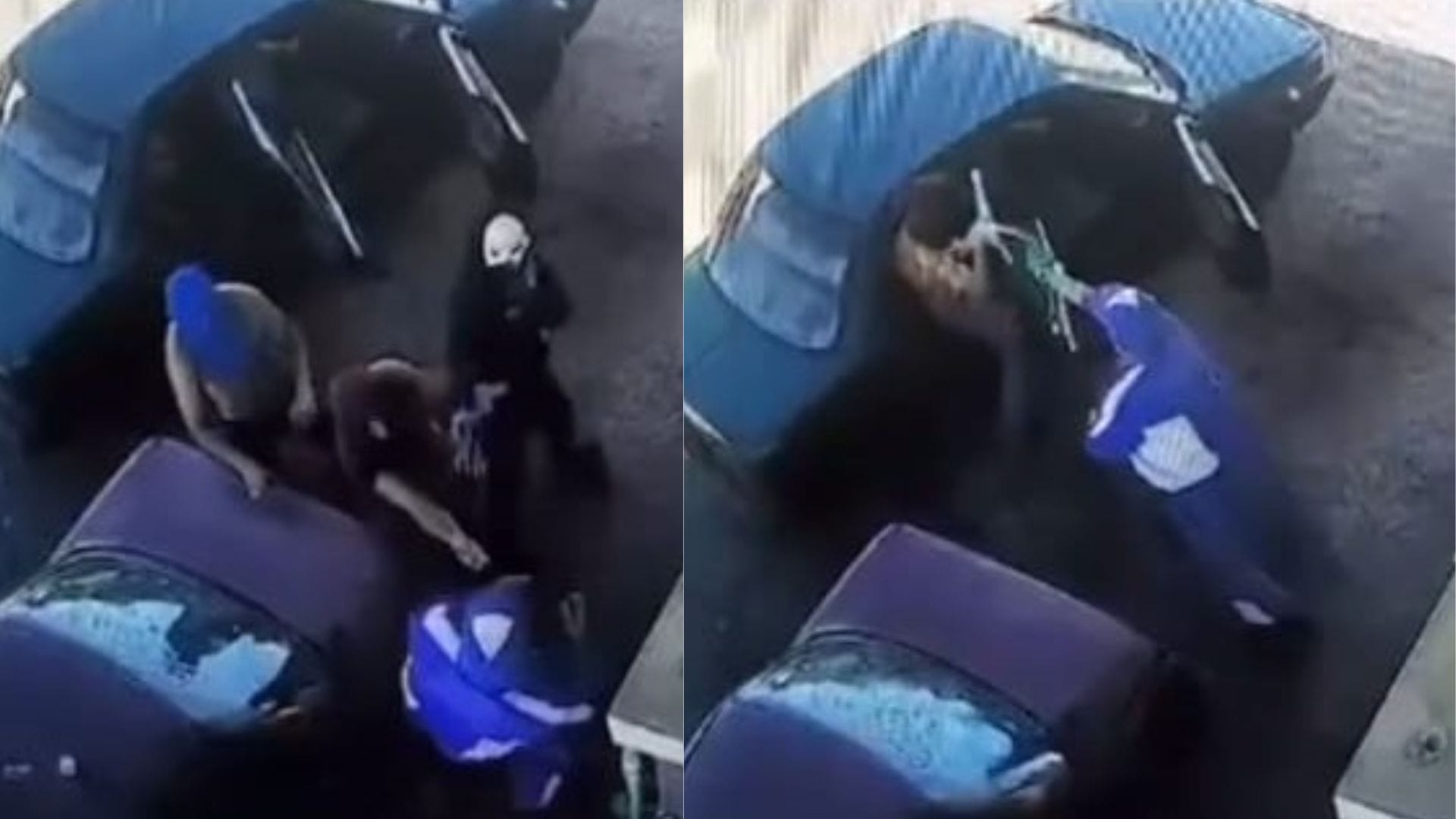 Les arrojaron combustible para repeler el robo: Sujetos asaltaron bencinera en Los Ángeles