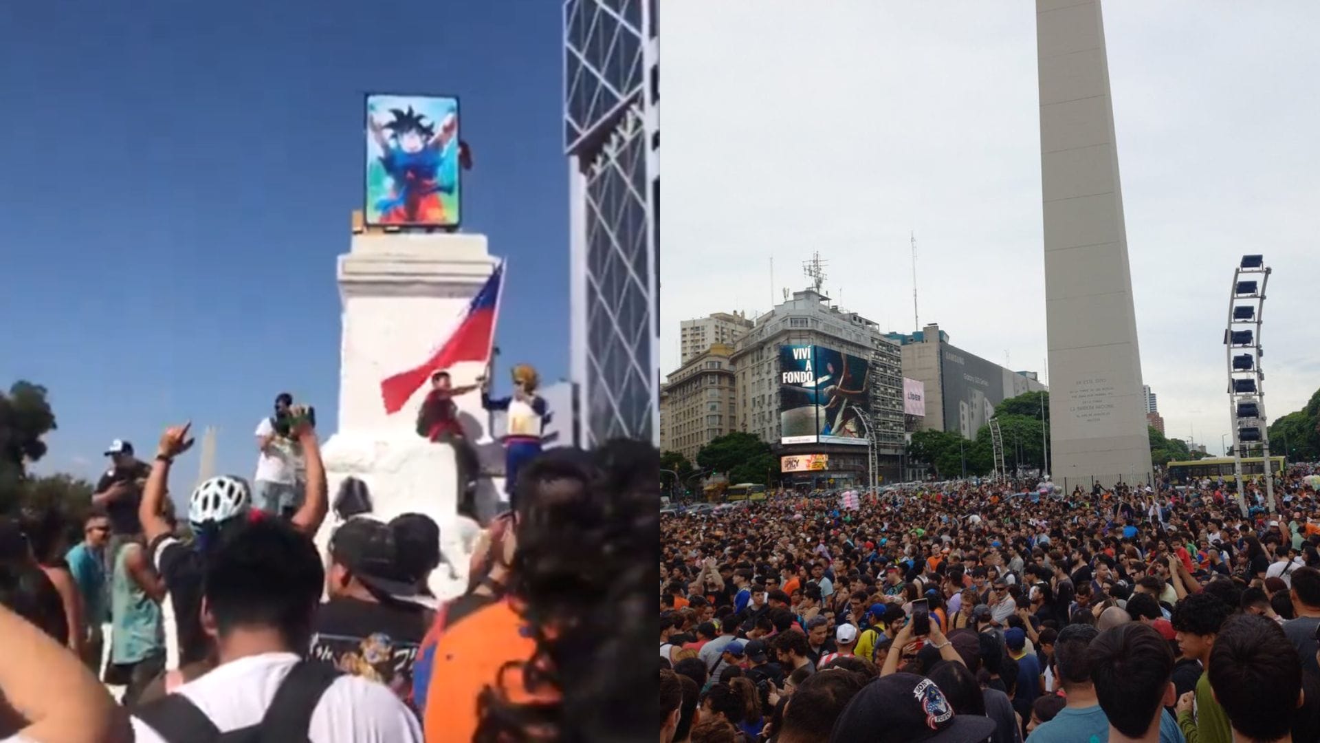 Fanáticos de Dragon Ball rinden tributo a Akira Toriyama en Plaza Italia