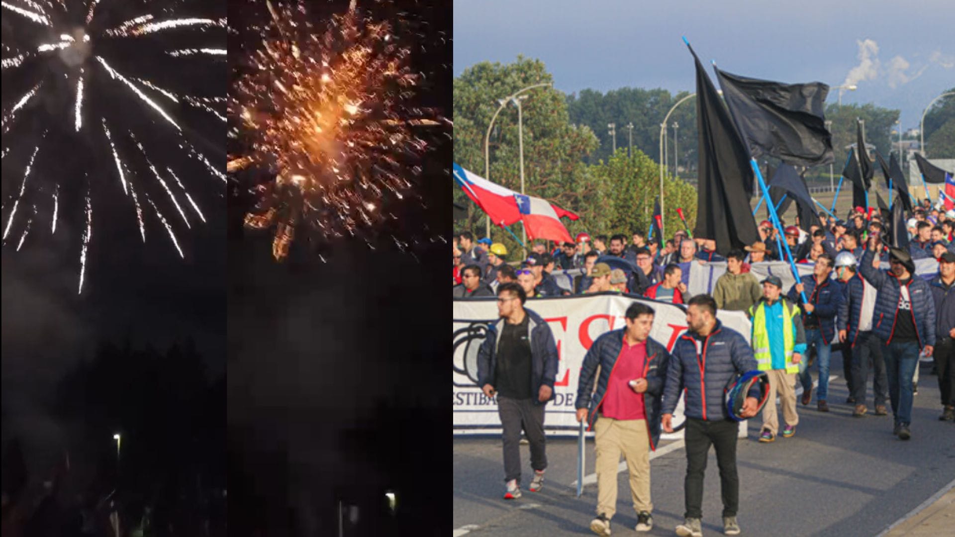 Con fuegos artificiales: Protesta por Huachipato movilizó a más de 800 personas desde Talcahuano