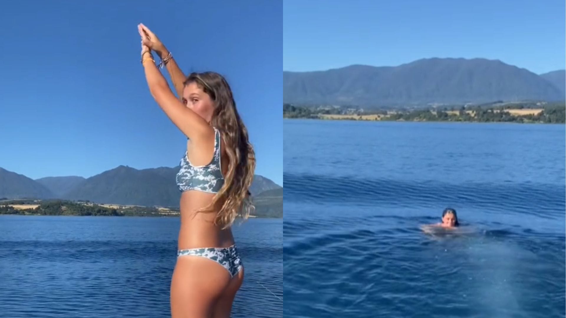 El particular homenaje a Sebastián Piñera de tiktoker que se tiró al agua en Lago Ranco