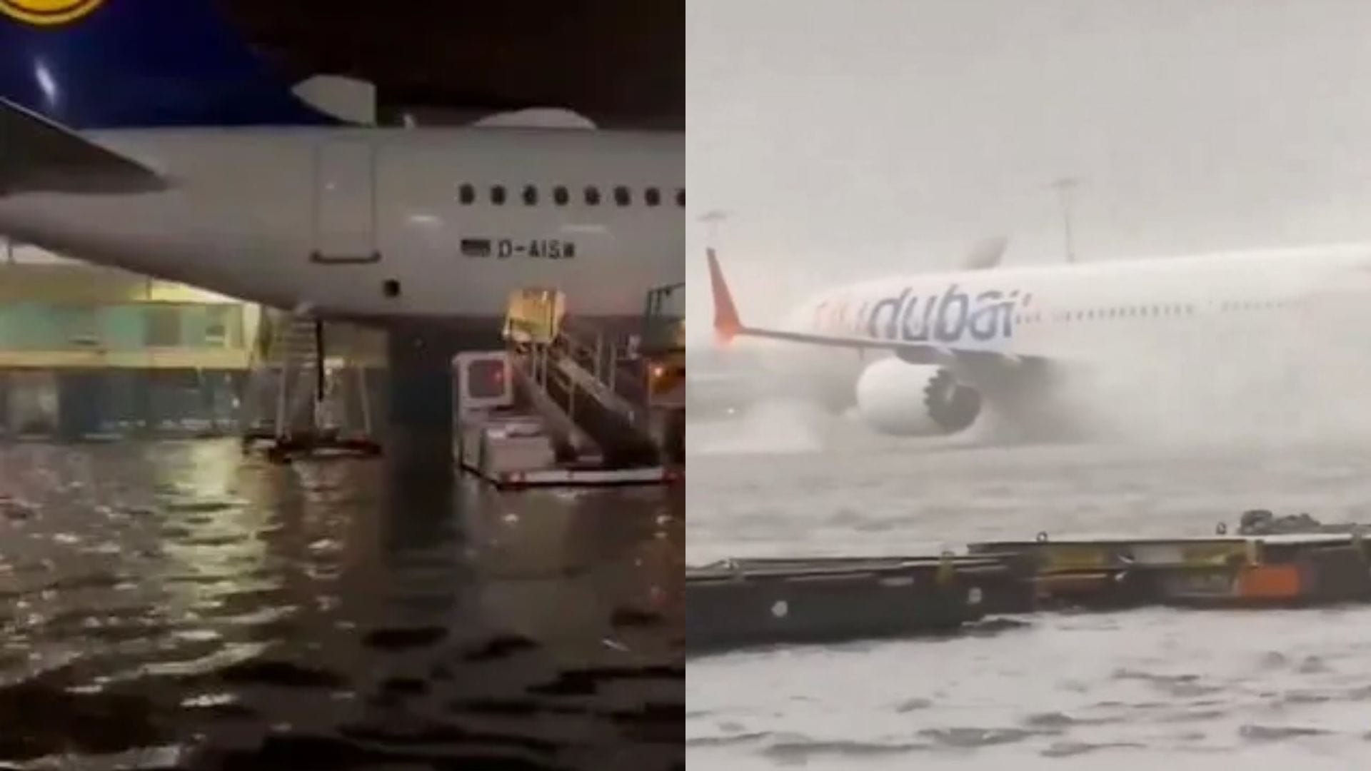 Aeropuerto Internacional de Dubái sumergido en el agua