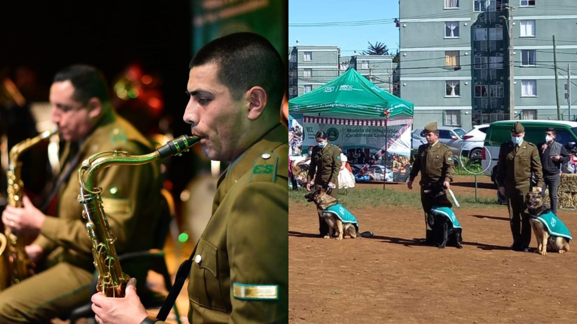 Brigada canina y banda de Carabineros se presentan en el Mall del Centro Concepción