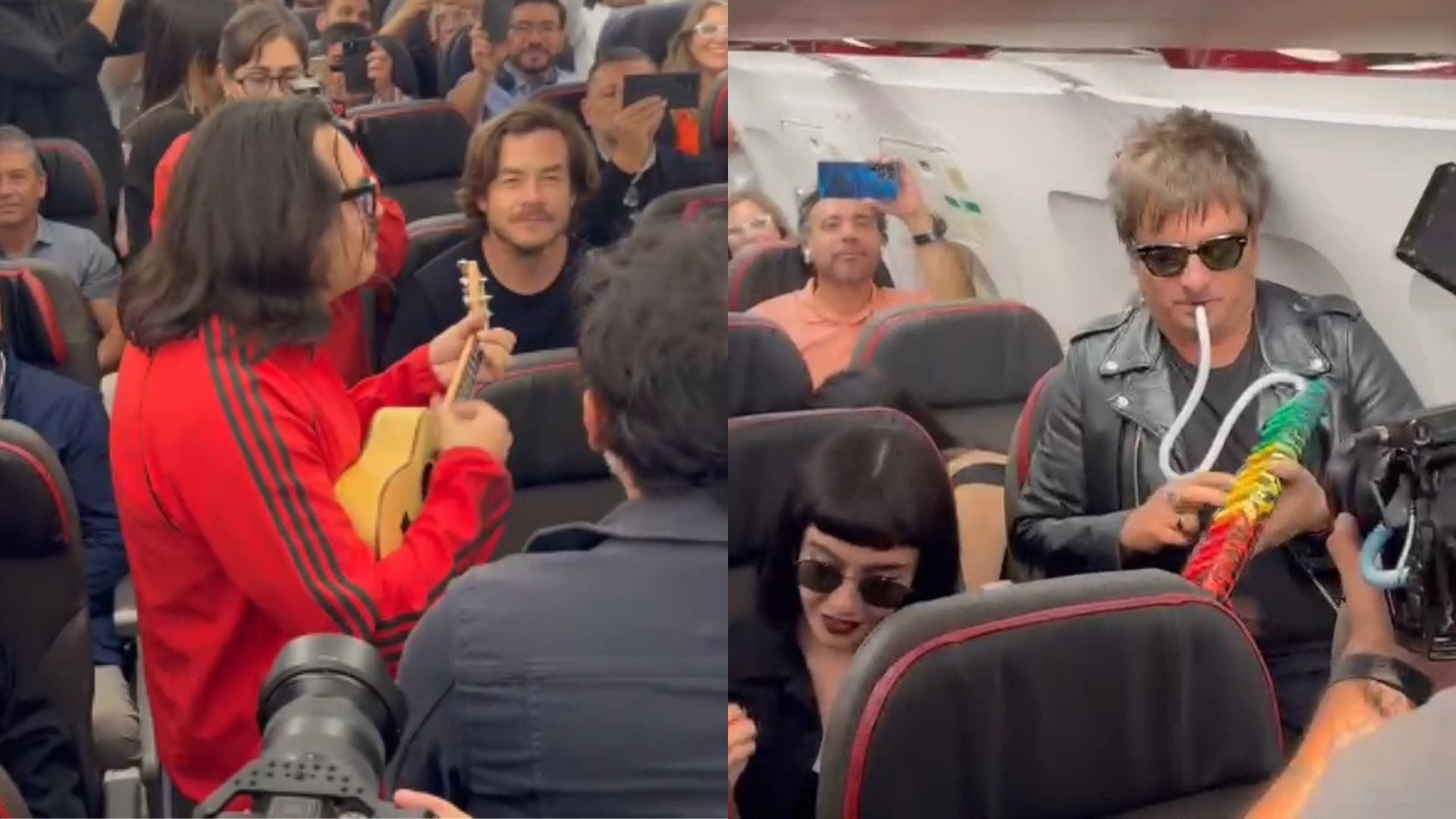 Los Bunkers sorprendieron tocando su clásico hit “Bailando Solo” a bordo de un avión